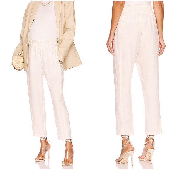 Hatch Maternity The Asher Maternity ant Elastic waist Ivory Beige size 2 / M - Picture 1 of 10